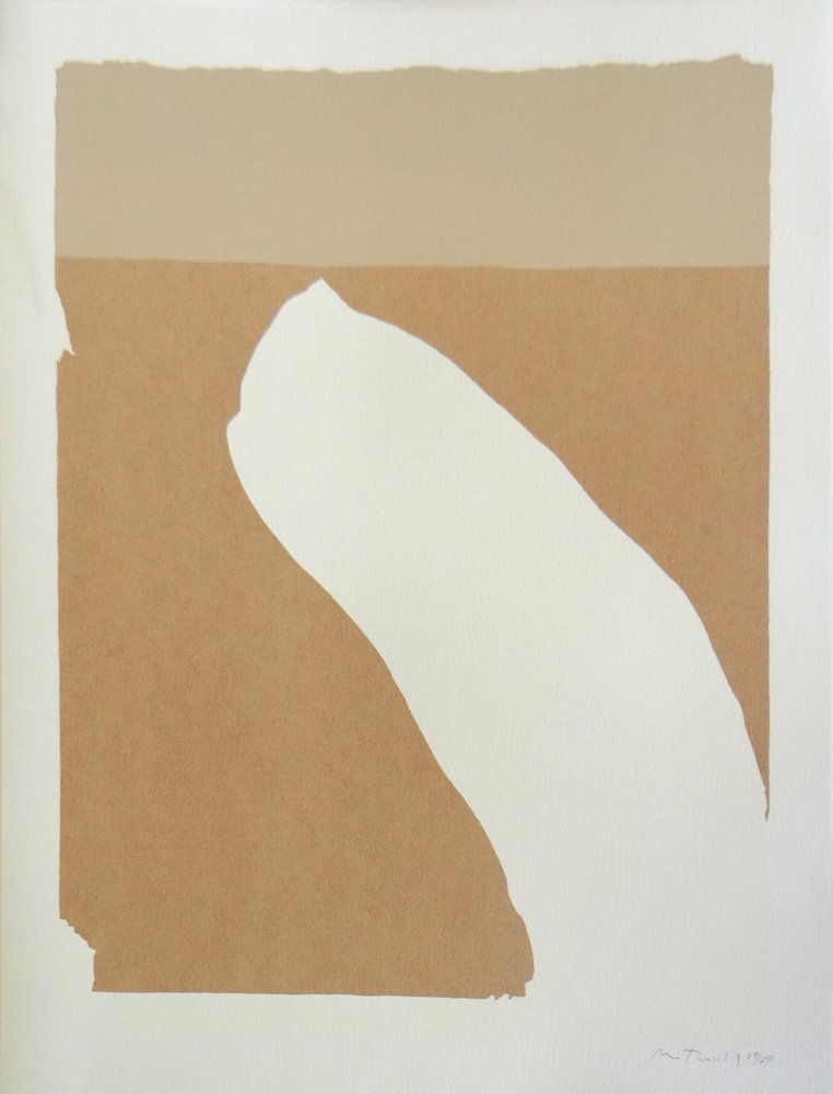 Robert Motherwell from "Flight Portfolio": Artist: Robert Motherwell Title: Flight Suite: Flight Portfolio Medium: Original serigraph in colors Size: 26" x 19 3/4" Year: Published in 1971 Edition: Limited edition of 250 Printer: Mourlot, Paris