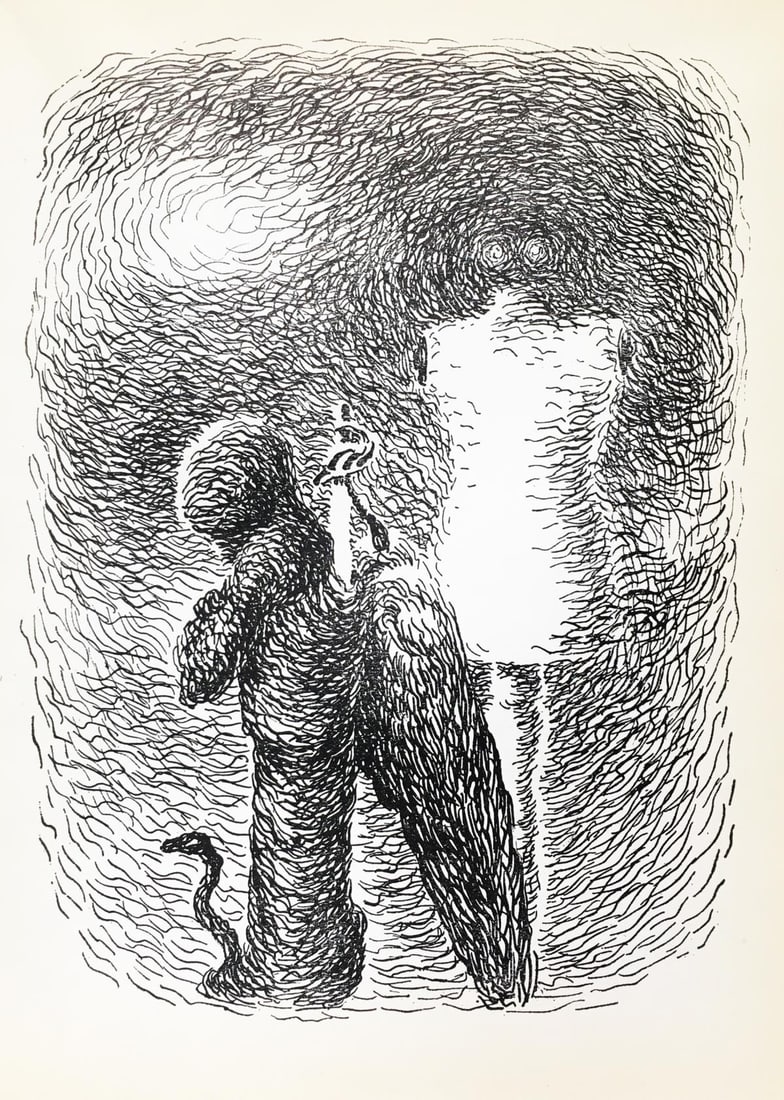 Rene Magritte - Untitled (Mannequin): Artist: Rene MagritteTitle: Untitled (Mannequin)Year: 1948Dimensions: 10in. by 7 3/8in.Edition: From the Rare Limited EditionPublisher: La Boetie EditionsSuite: Les Chants de MaldororMedium: Offset