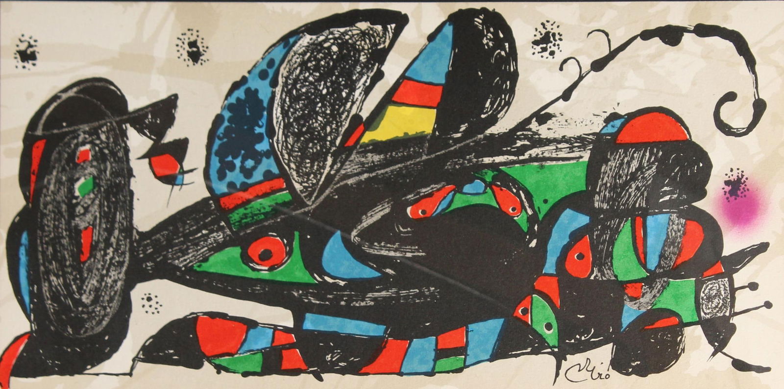 Joan Miro - Iran: Artist: Joan MiroTitle: IranYear: 1975Dimensions: 8in. by 15.75in.Edition: From the rare limited editionPublisher: Leon Amiel New YorkSuite: Lithographe OriginaleMedium: Original Lithograph in colors