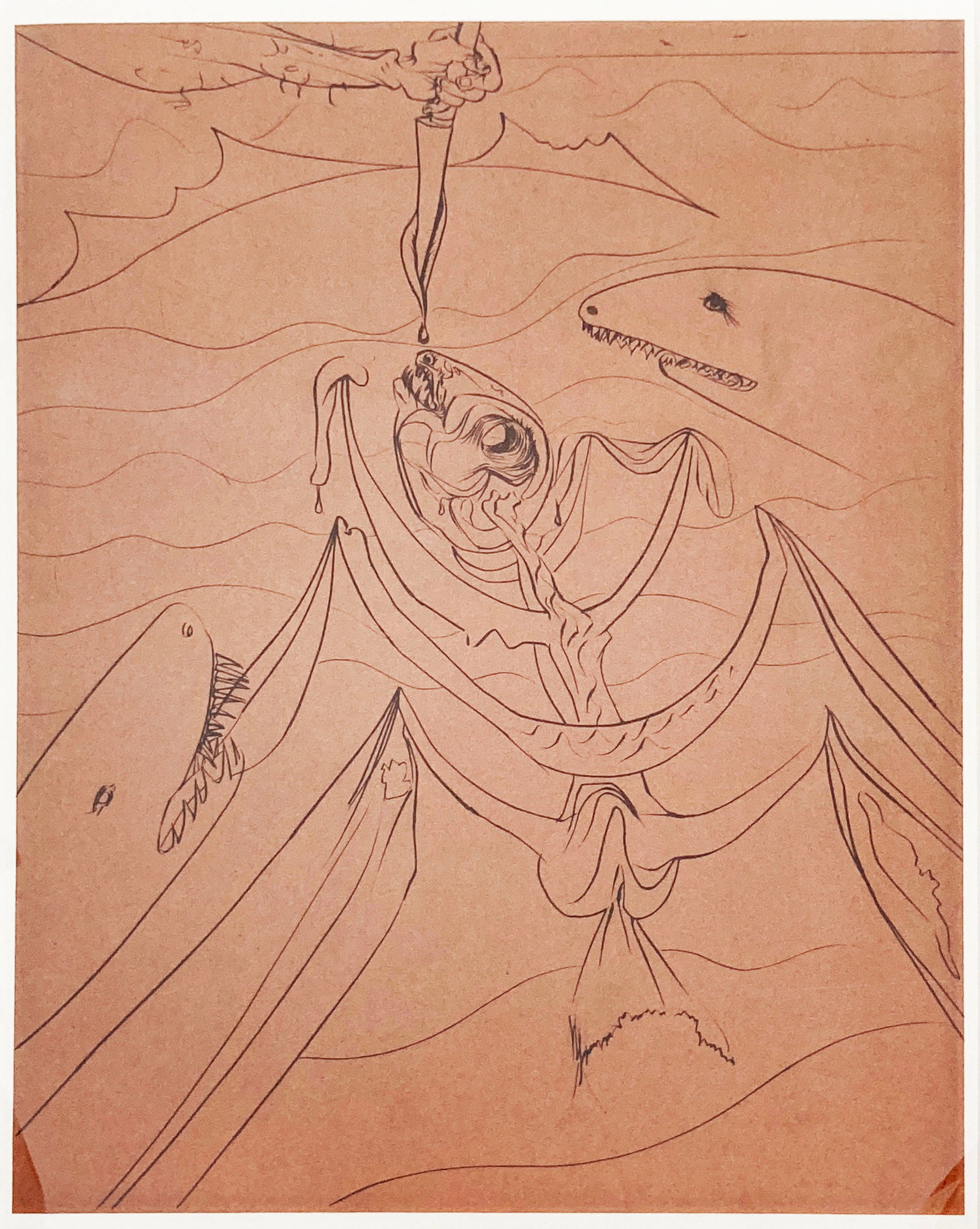 Salvador Dali - Untitled, from "The Old Man and the Sea": Artist: Salvador DaliTitle: Untitled, from "The Old Man and the Sea"Year: 1974Dimensions: 24 x 20 in.From the rare limited edition of 1000Suite: The Old Man and the SeaMedium: Original etching on