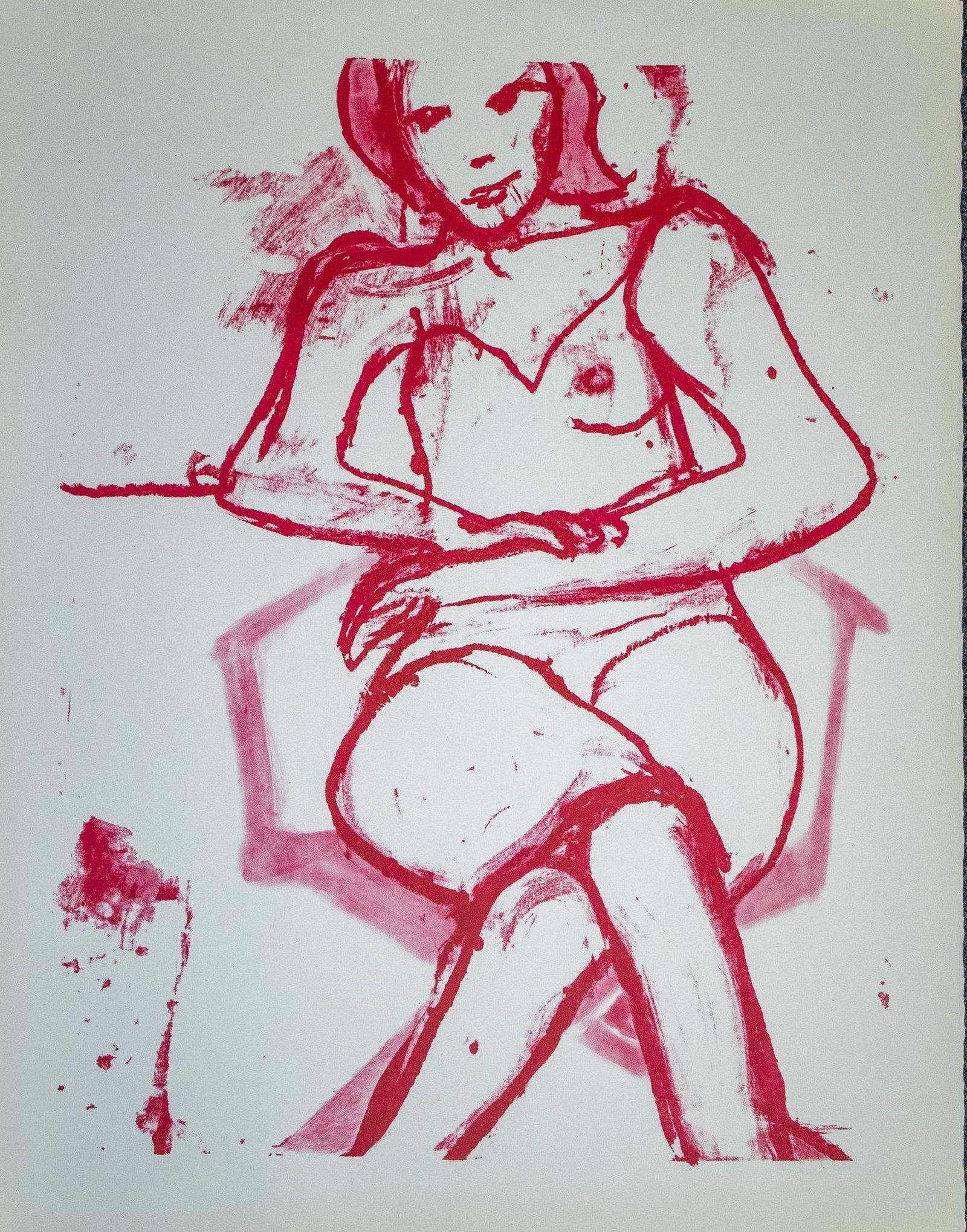 Richard Diebenkorn - Seated woman: Artist: Richard DiebenkornTitle: Seated womanYear: 1965Dimensions: 22in. by 28.5in.Edition: From the rare limited edition of 250Medium: Original color lithograph on paperCondition: ExcellentComes