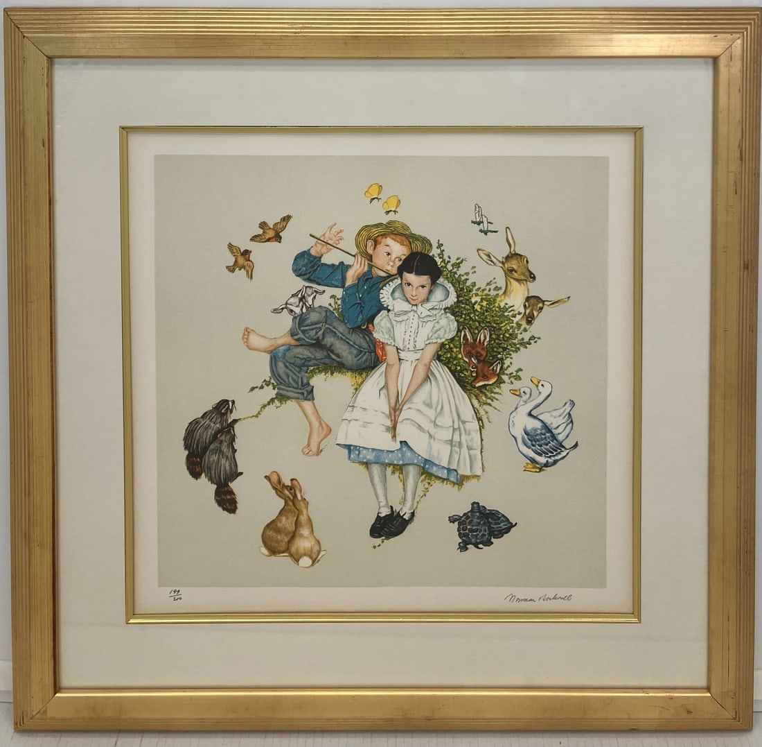 Norman Rockwell - Sweet Song so Young: Artist: Norman RockwellTitle: Sweet Song so YoungYear: 1977Dimensions: 21 x 22 in.Edition: From the Limited Edition of 200Publisher: Eleanor Ettinger Inc., New YorkSuite: Four Ages of LoveMedium: