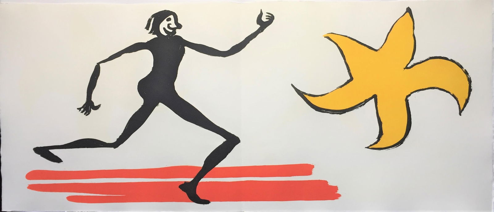 Alexander Calder - Untitled (Star and Figure): Artist: Alexander CalderTitle: Untitled (Star and Figure)Year: 1976Dimensions: 16in. by 36in.Edition: From the Rare Limited Edition of 200Publisher: MaeghtSuite: Le Sacrilege d'Alan KentMedium: