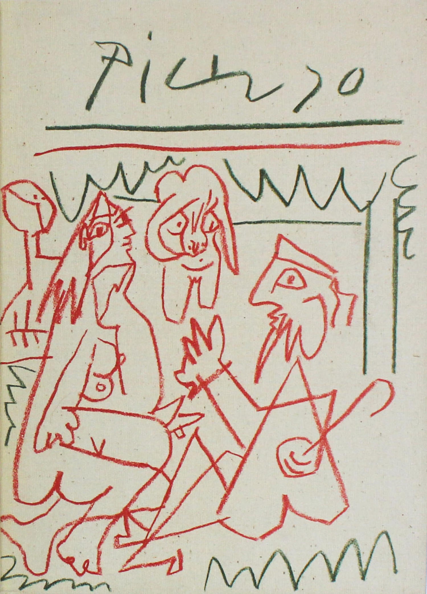 Pablo Picasso (After) - Les Dejeuners Cover: Artist: Pablo Picasso (After)Title: Les Dejeuners Book CoverYear: 1962Dimensions: 14 1/2in. by 10 1/2in.Edition: from the rare limited edition of 150Publisher: Andre Sauret ParisSuite: Les