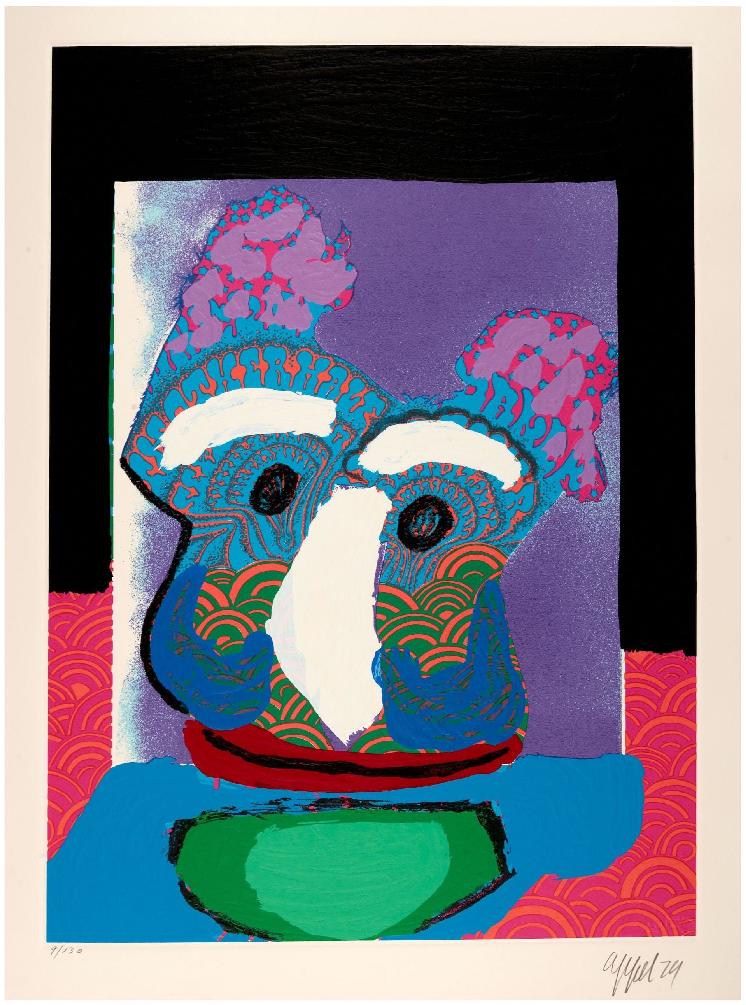 Karel Appel - Purple Owl: Artist: Karel Appel Title: Purple Owl Year: 1979 Dimensions: 35 x 25 3/4 in. Edition: 9 from the limited edition of 130 Publisher: Editions Canada, London <