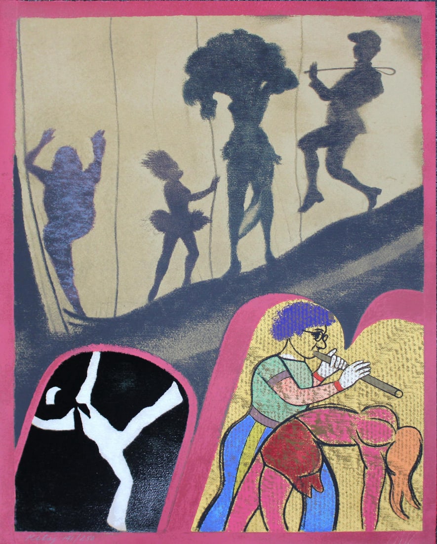 R. B. Kitaj - Performing Arts Center from "New York New: Artist: R. B. Kitaj Title: Performing Arts Center from "New York New York" Year: 1983 Dimensions: 29.5in. by 22in. Edition: From the rare limited edition of 250 Med