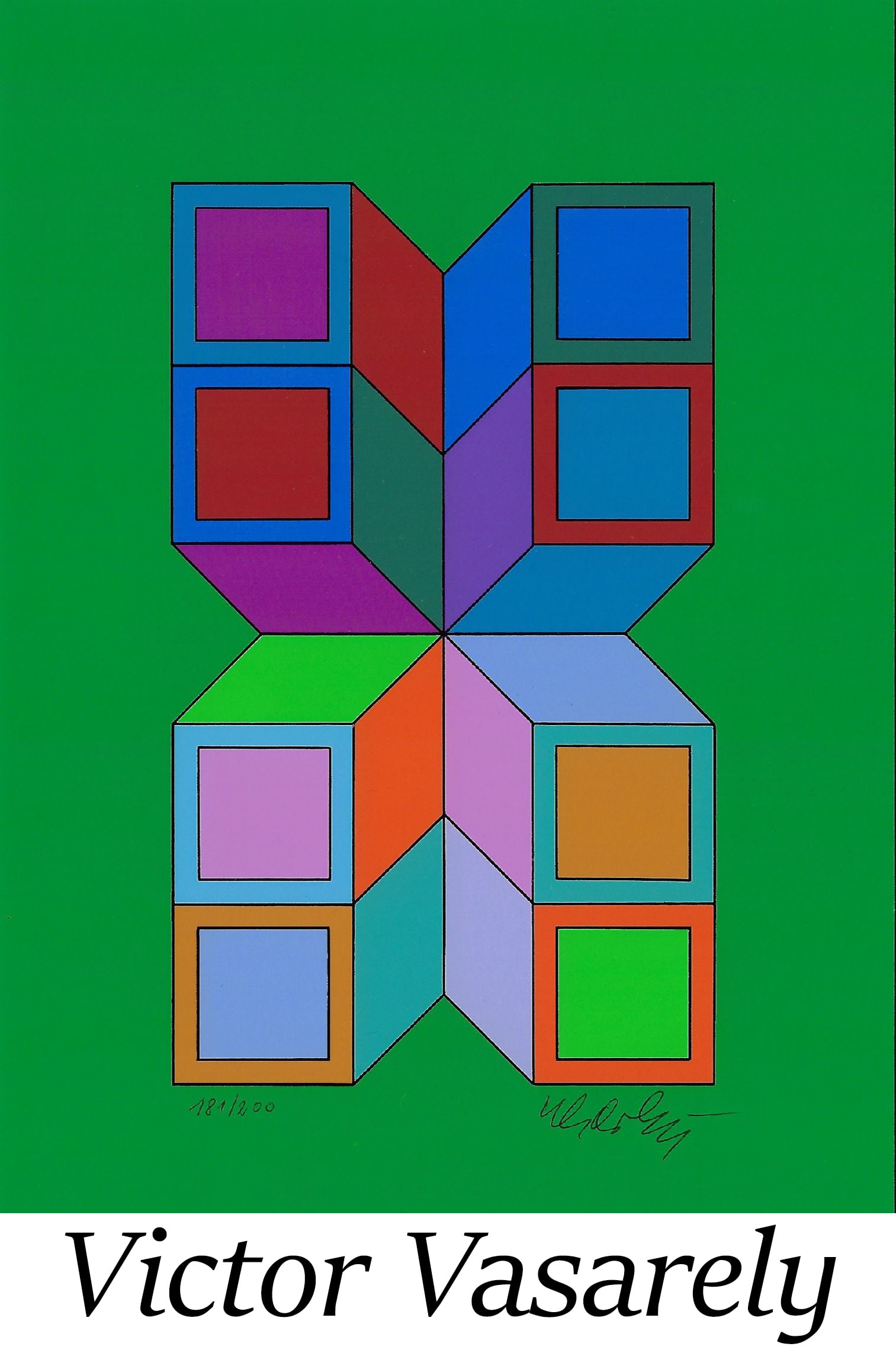 Victor Vasarely - Sonora III: Artist: Victor Vasarely Title: Sonora III Year: 1976 Dimensions: 8 1/4 x 5 7/8 in. Edition: 181 from the limited edition of 200 Suite: Sonora Medium: