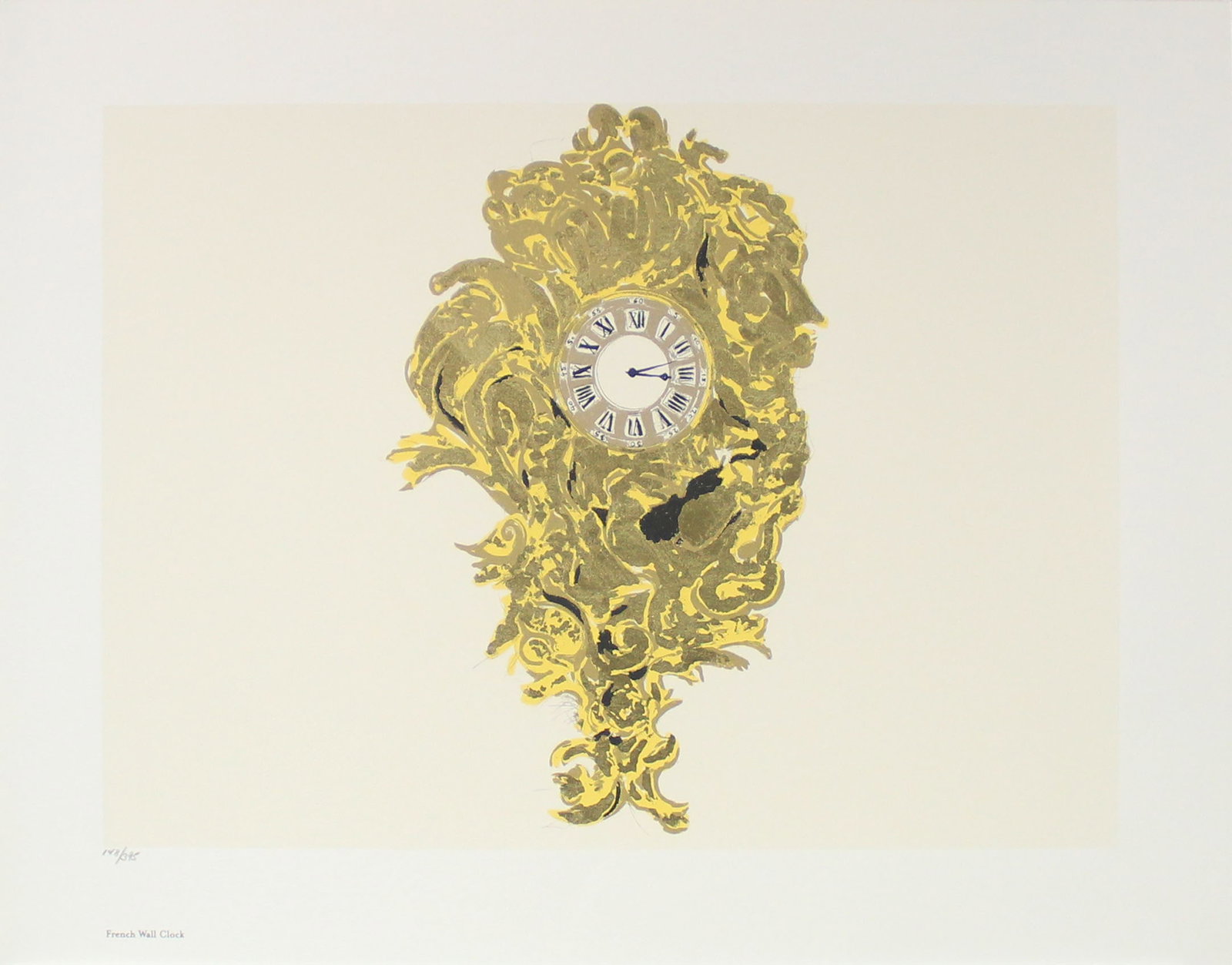 Donald Sultan - French Wall Clock: Artist: Donald Sultan Title: French Wall Clock Year: 1999 Dimensions: 17 x 22 in. Edition: From the Rare Limited Edition of 395 Publisher: MFA Contemporary Atel