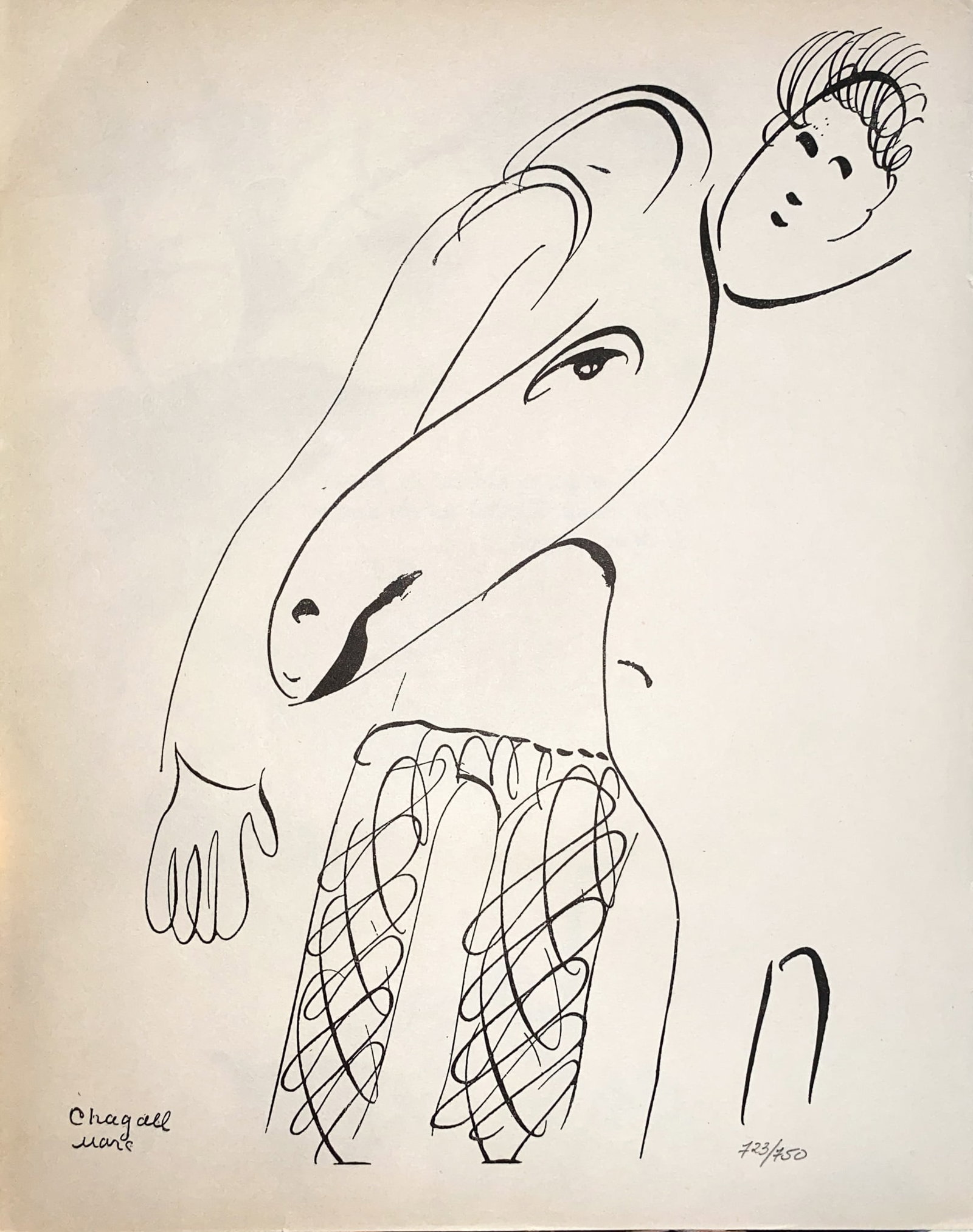 Marc Chagall - Le Dur Desir de Durer: Artist: Marc ChagallTitle: Le Dur Desir de DurerYear: 1946Dimensions: 8.5in. by 11in.Edition: Numbered from the rare limited edition of 750Publisher: Arnold Bordas ParisSuite: Le Dur Desir de