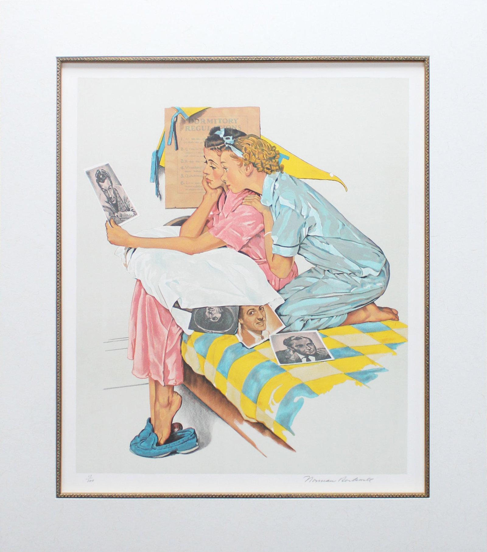 Norman Rockwell - Dreamboats: Artist: Norman RockwellTitle: DreamboatsDimensions: 29 1/2in. by 24in.Weight: 0Edition: Numbered from the rare limited edition of 200Medium: Original lithograph in colors on paperCondition: