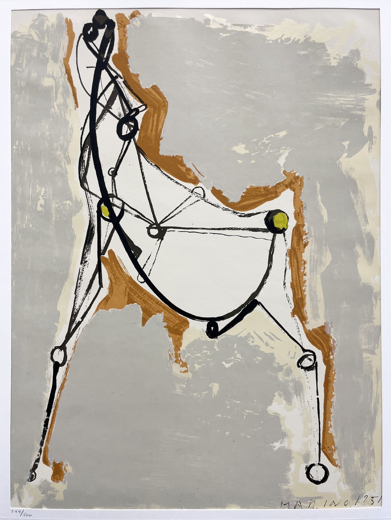 Marino Marini (After) - Untitled XXIII: Artist: Marino Marini (After) Title: Untitled XXIII Year: 1968 Dimensions: 16 7/8 x 20 in. Edition: Numbered 349 from the rare limited edition of 500 Publisher: Harr