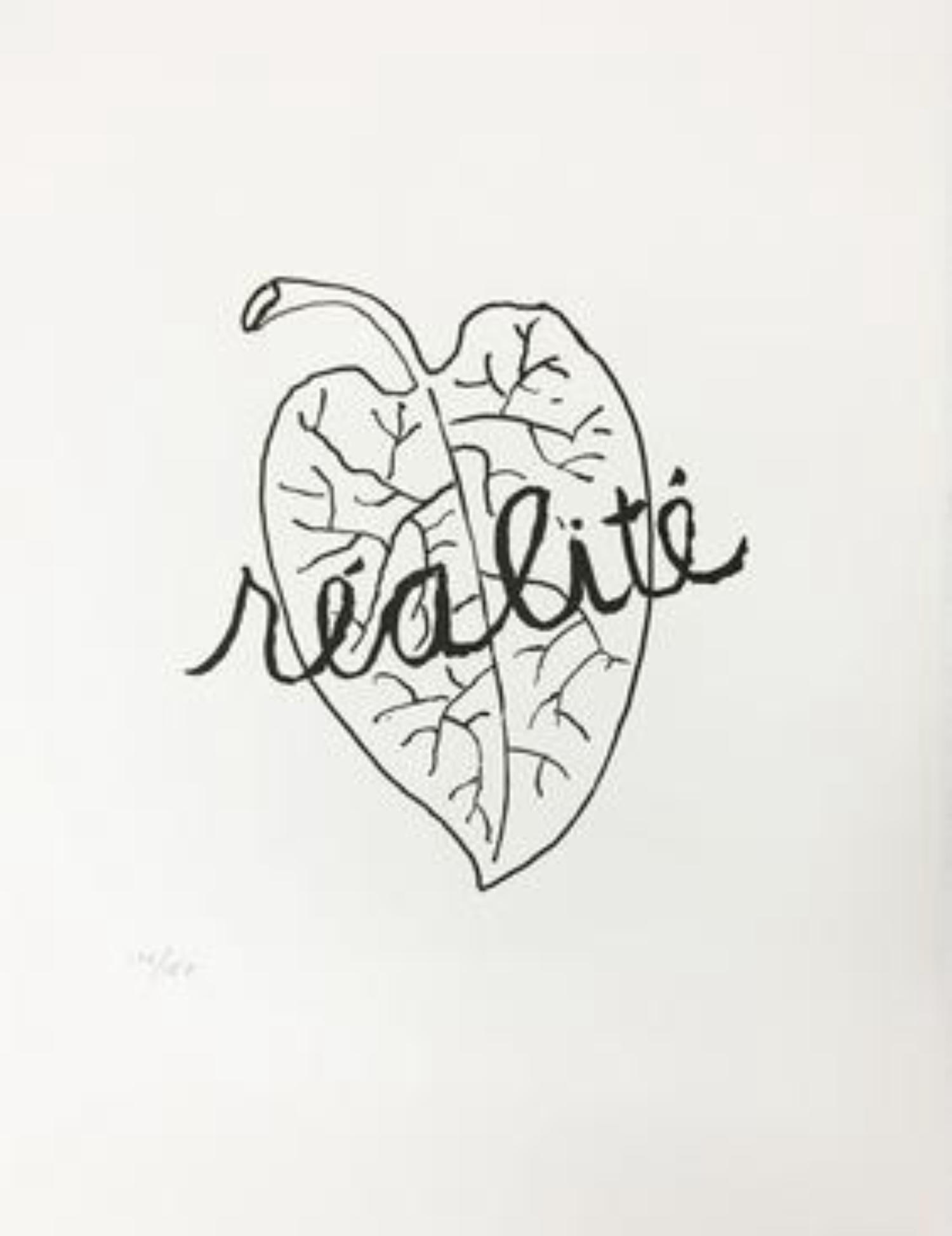 Man Ray - Realite: Artist: Man RayTitle: RealiteYear: 1948Dimensions: 15in. by 11.25in.Edition: From the limited edition of 150Publisher: Editions Pierre Belfond ParisSuite: Alphabet pour AdultesMedium: Original