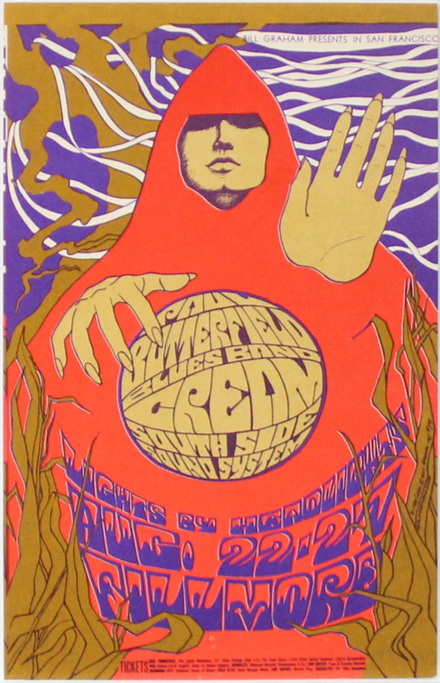 Bonnie Maclean - Paul Butterfield Blues Band Cream: Artist: Bonnie Maclean Title: Paul Butterfield Blues Band Cream South Side Sound System Year: 1967 Dimensions: 4 1/2in. by 6 15/16in. Edition: From the Rare Limited Edition