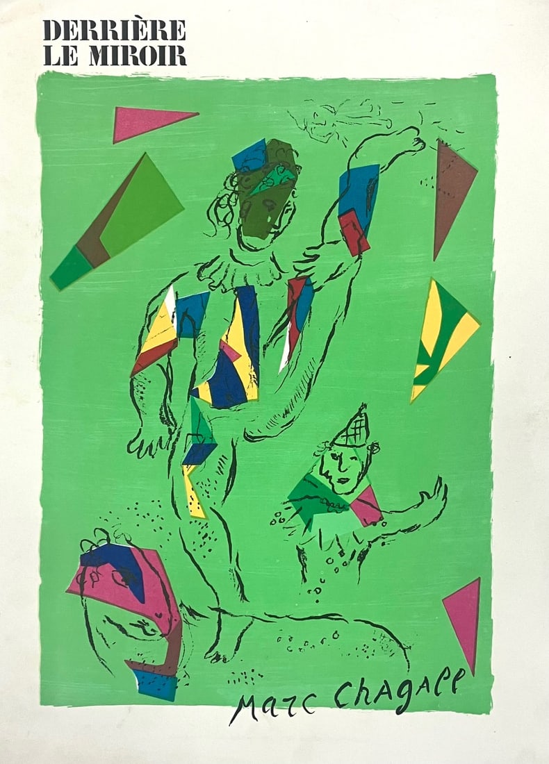Marc Chagall - Cover for Derriere Le Miroir No. 235 - The Green Acrobat: Artist: Marc Chagall Title: Cover for Derriere Le Miroir No. 235 - The Green Acrobat Year: 1979 Dimensions: 15in. by 11in. Edition: From the rare limited edition Pu