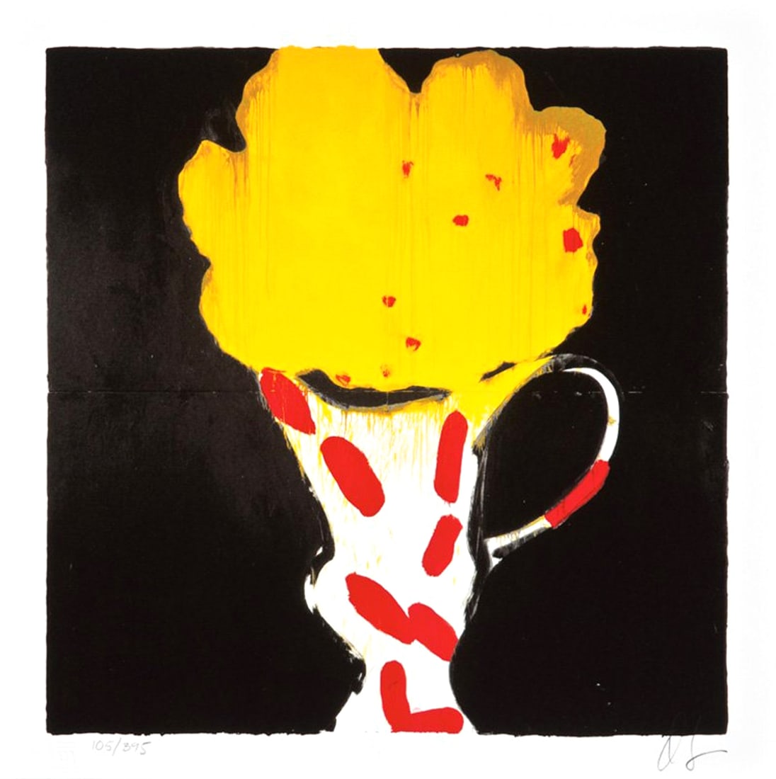 Donald Sultan - Flowers IV: Artist: Donald SultanTitle: Flowers IVYear: 1998Dimensions: 16.25in. by 16.25in.Edition: From the limited edition of 395Publisher: Marco Fine Arts Contemporary Atelier El SegundoSuite: Visual