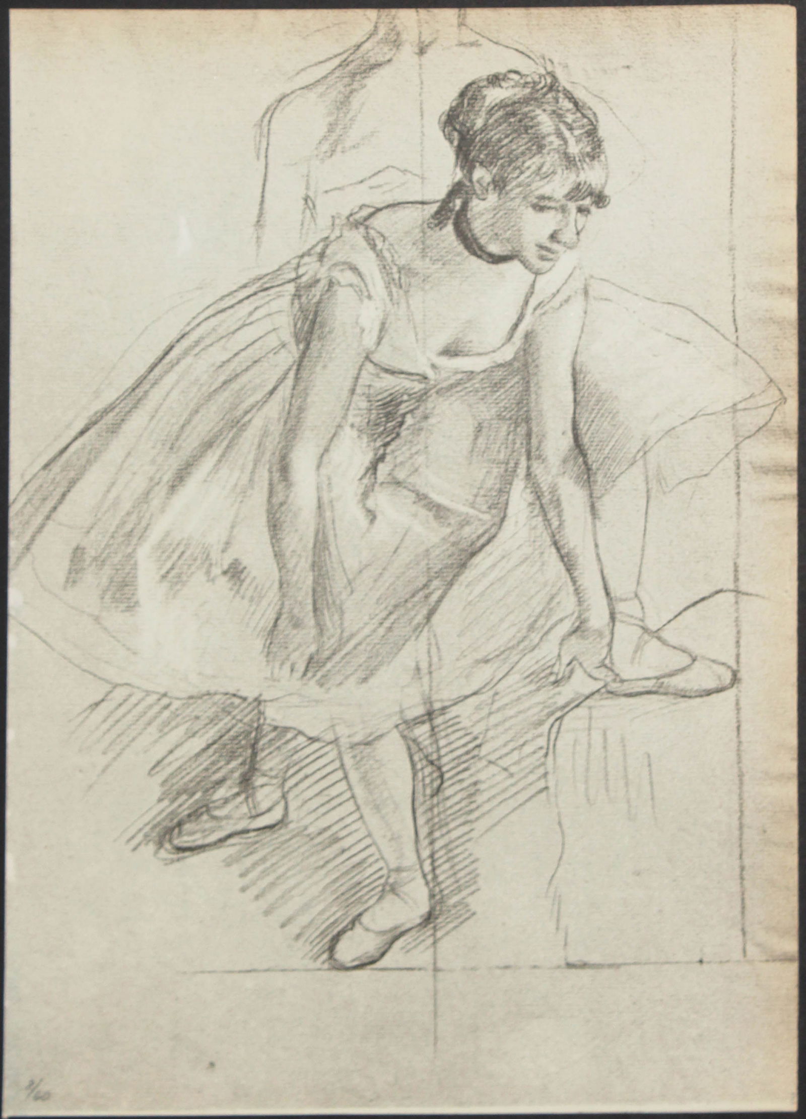 Edgar Degas (After) - Danseuse Rajustant son Brodequin.: Artist: Edgar Degas (After) Title: Danseuse Rajustant son Brodequin. Year: 1919 Dimensions: 7.5in. by 10in. Edition: From the limited deluxe edition of 60 Publishe