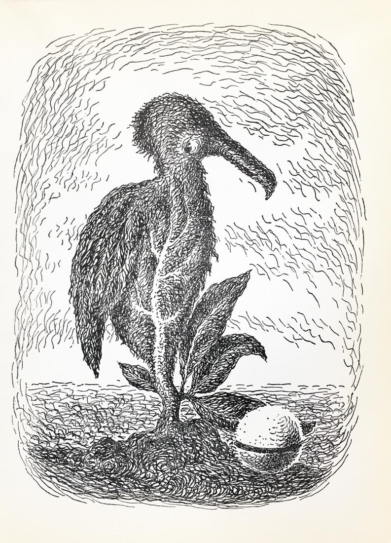 Rene Magritte - Untitled (Leaf Bird): Artist: Rene MagritteTitle: Untitled (Leaf Bird)Year: 1948Dimensions: 10in. by 7 3/8in.Edition: From the Rare Limited EditionPublisher: La Boetie EditionsSuite: Les Chants de MaldororMedium: Offset