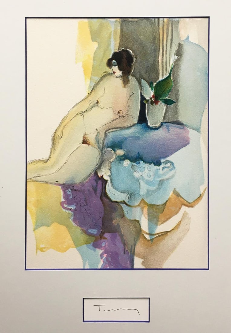 Itzchak Tarkay - Nude Study: Artist: Itzchak TarkayTitle: Nude StudyYear: 1993Dimensions: 13in. by 11in.Edition: From the Rare Limited EditionPublisher: Logo ArtSuite: Works on PaperMedium: Lithograph in Colors on