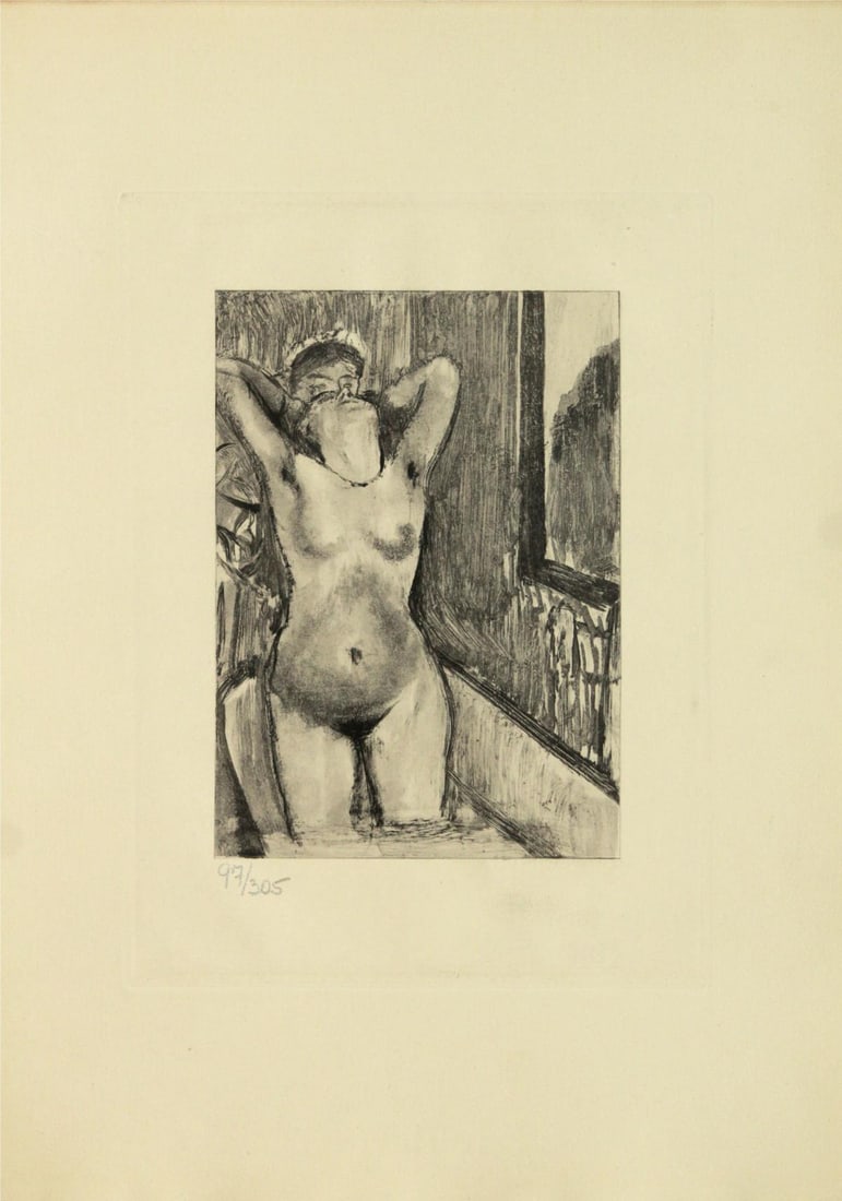 Edgar Degas (after) -Femme Debout dans une Baignoire: Artist: Edgar Degas (after) Title:Femme Debout dans une Baignoire Year: 1935 Dimensions: 9 3/4in. by 12 3/4in. Edition: From the rare limited edition of 325 Publish