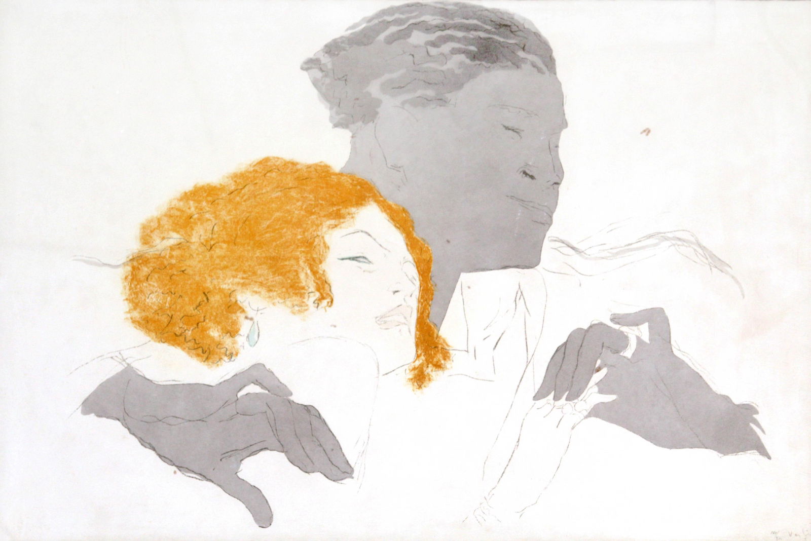 Marcel Vertes - Happy Couple: Artist: Marcel Vertes Title: Happy Couple Year: 1935 Dimensions: 15in. by 22in. Edition: 140 from the limited edition of 305 Medium: Original lithograph on pape