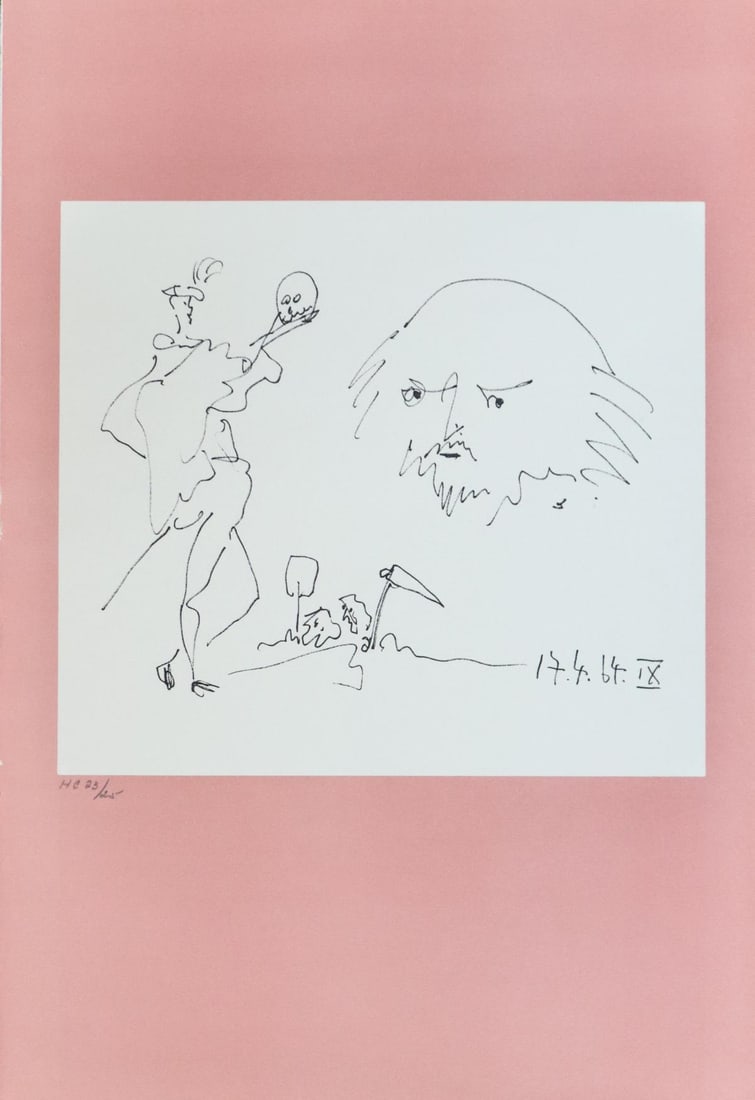 Pablo Picasso - 17.4.64 IX Shakespeare: Artist: Pablo Picasso Title: 17.4.64 IX Shakespeare Year: 1965 Dimensions: 18.5in. by 12.5in. Edition: From the limited H.C edition of 25 Publisher: Edition Cer