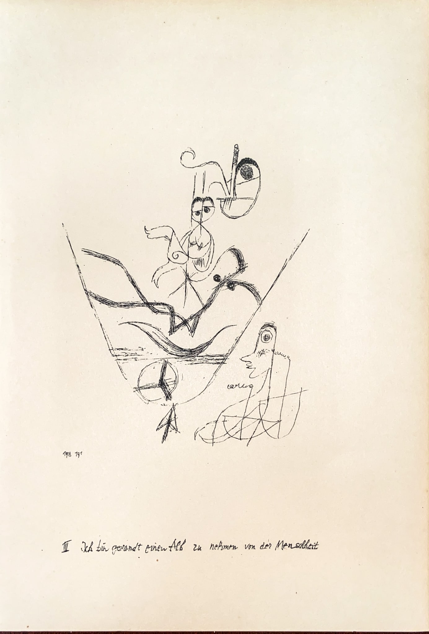 Paul Klee - Untitled Potsdamer III: Artist: Paul Klee Title: Untitled Potsdamer III Year: 1918 Dimensions: 5 1/4 x 7 1/2 in. Edition: From the rare limited edition of 200 Publisher: New York Graph