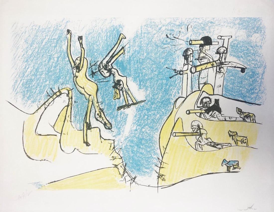 Roberto Matta - Had a Great Fall: Artist: Roberto Matta Title: Had a Great Fall Year: 1965 Dimensions: 20in. by 26.5in. Edition: From the Rare Limited Edition of 200 Medium: Original Lithograph