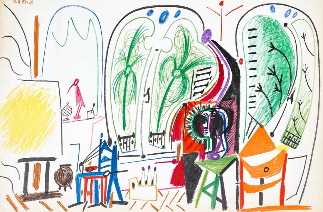 Pablo Picasso (After) - Untitled Sketchbook Page 36: Artist: Pablo Picasso (After) Title: Untitled Sketchbook Page 36 Year: 1960 Dimensions: 10in. by 16.5in. Edition: From the rare edition of 100 Publisher: Cercle