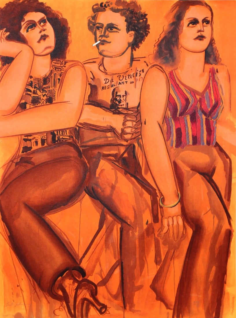 Lester Johnson - Da Vinci's Restaurant: Artist: Lester Johnson Title: Da Vinci's Restaurant Year: 1980 Dimensions: 28.25in. by 21in. Edition: limited edition of 150 Medium: Lithograph on somerset pape