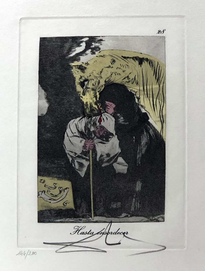 Salvador Dali - Hasta ensordecer, #28: Artist: Salvador Dali Title: Hasta ensordecer, #28 Year: 1977 Dimensions: 17.75in. by 12.25in. Edition: from the limited edition of 200 Publisher: Fernand Hazan
