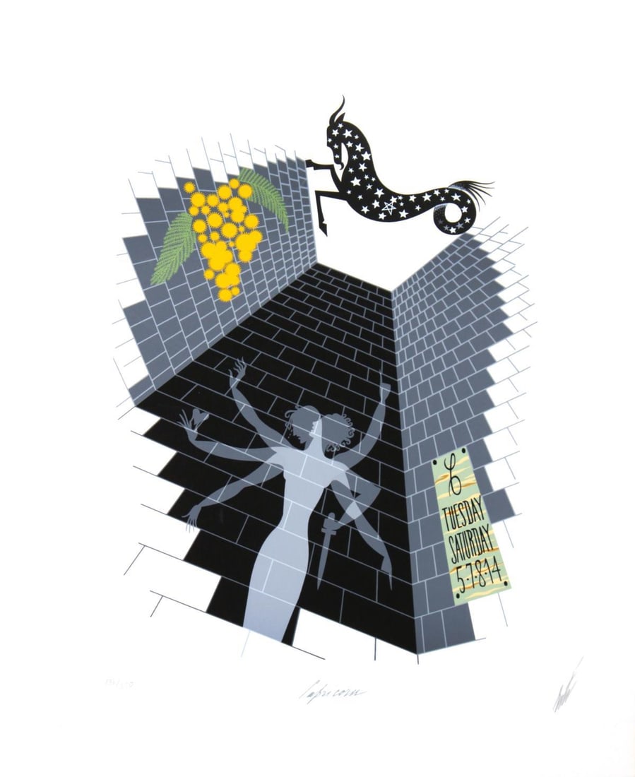 Erte - Capricorn: Artist: Erte Title: Capricorn Year: 1982 Dimensions: 25.5in. by 20in. Edition: From the limited edition of 350 Publisher: Chromacomp Inc Suite: T