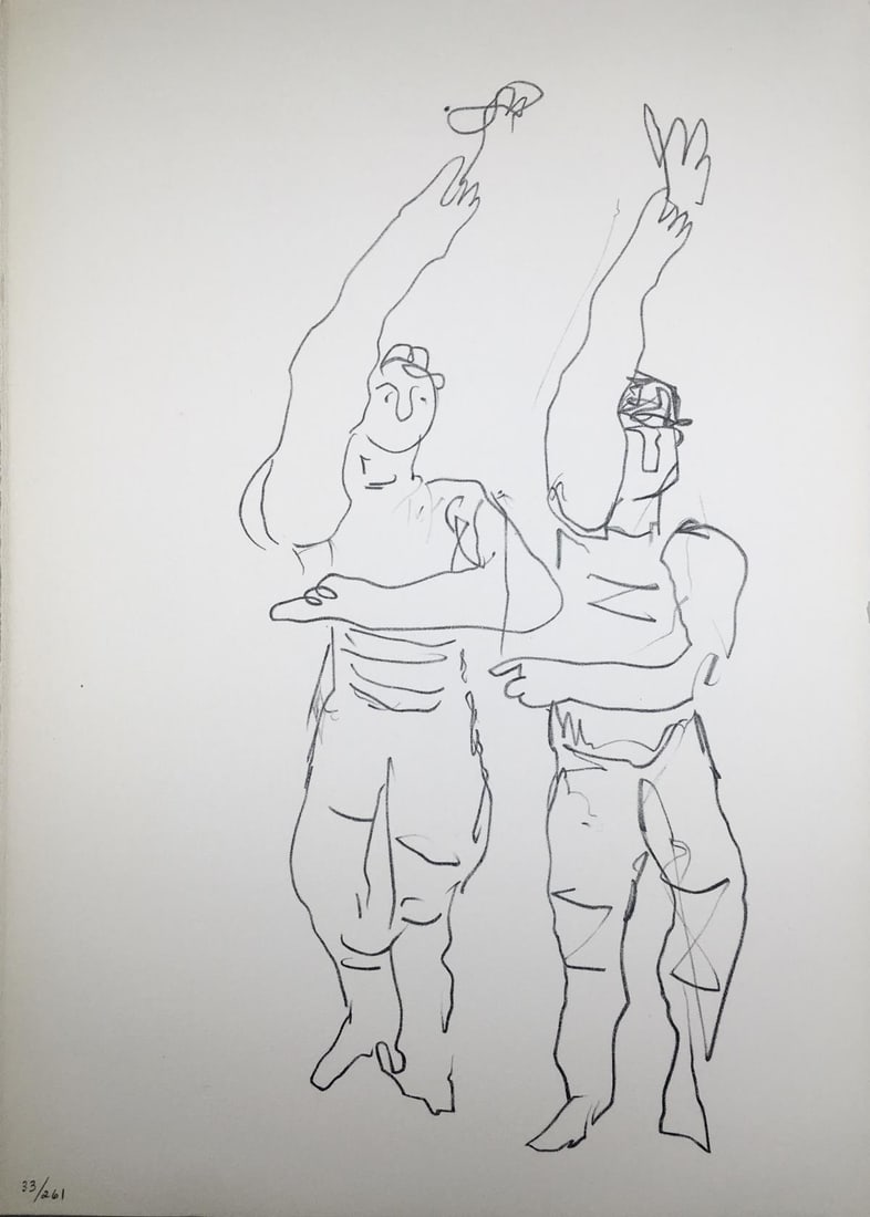Fernand Leger - Les Athletes (The Athletes): Artist: Fernand Leger Title: Les Athletes (The Athletes)Year: 1960Dimensions: 10 1/2in. by 15in.Edition: Limited Edition of 250 (numbered 12 to 261)Publisher: Francais Reunis ParisSuite: Les Voyages