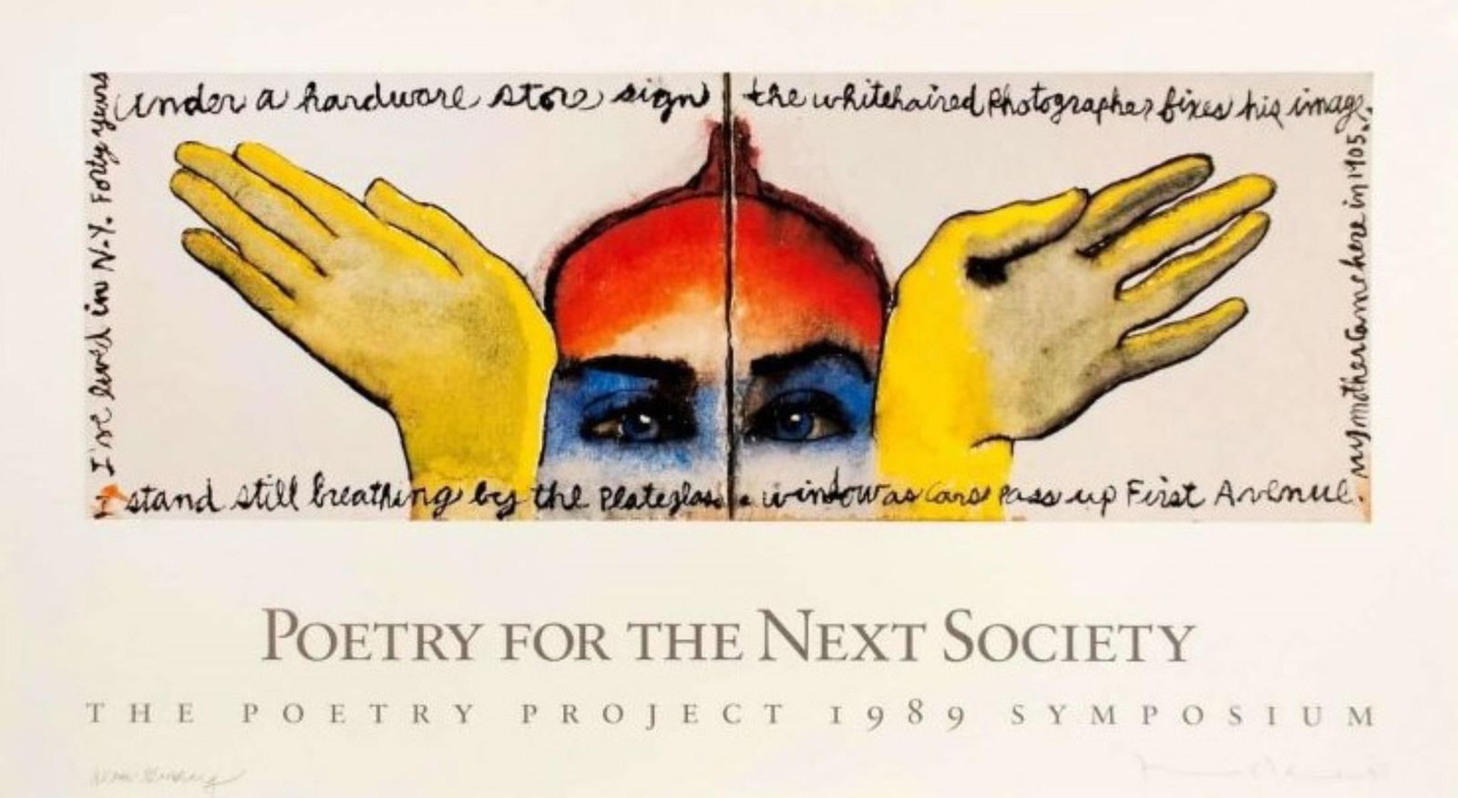 Francesco Clemente/Allen Ginsberg - Poetry...: Artist: Francesco Clemente/Allen GinsbergTitle: Poetry for the Next SocietyYear: 1989Dimensions: 22in. by 39in.Edition: From the Rare Limited Edition of 500Medium: Offset LithographCondition: