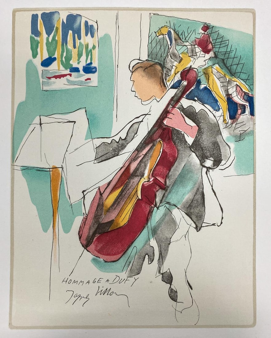 Jacques Villon - Hommage a Dufy: Artist: Jacques Villon Title: Hommage a Dufy Year: 1965 Dimensions: 9.5in. by 11.75in. Edition: From the rare limited edition of 975 Suite: Lettre A Mon Peintre