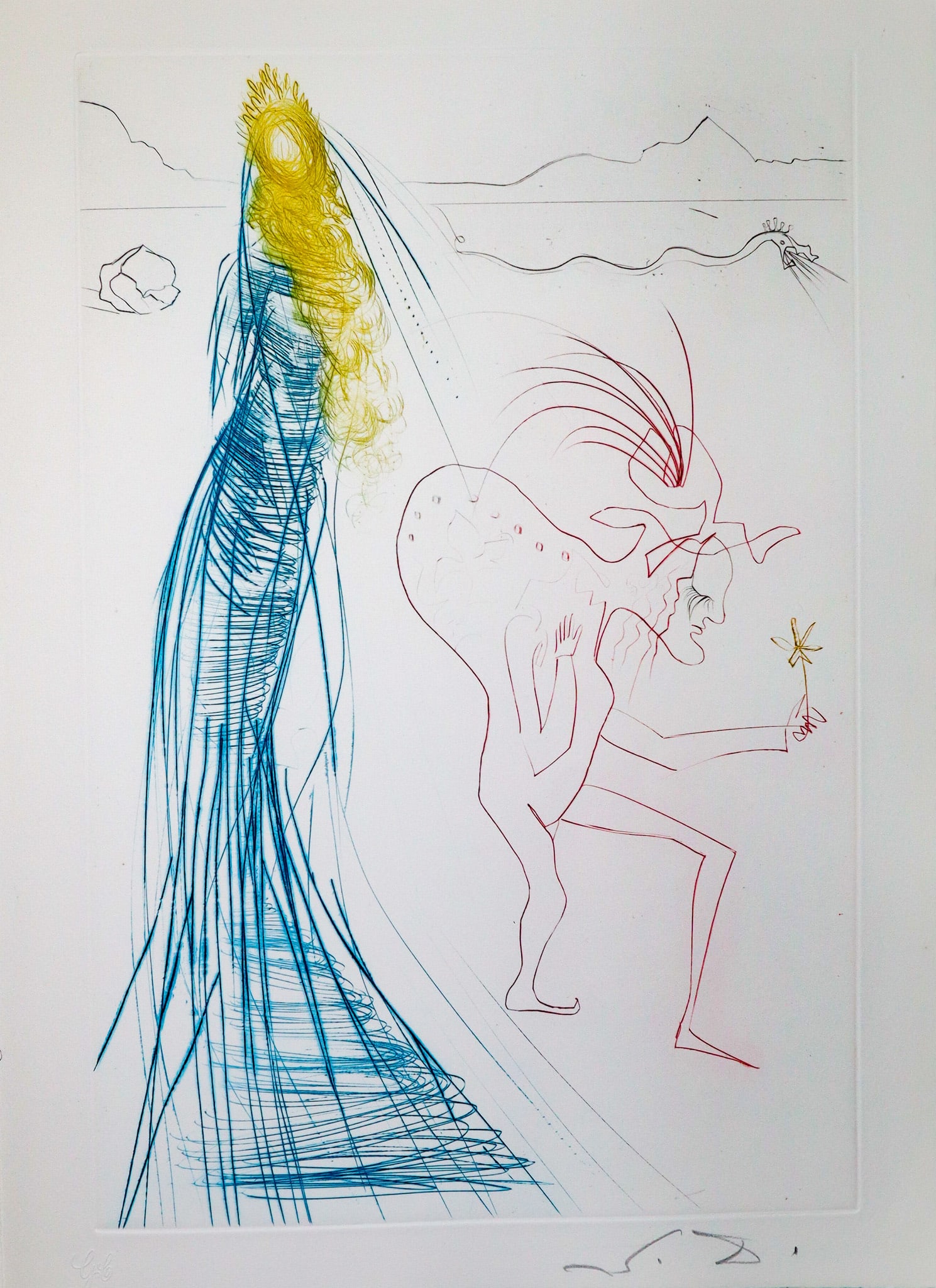 Salvador Dali - Frocin, the Bad Dwarf: Artist: Salvador Dali Title: Frocin, the Bad Dwarf Year: 1969 Dimensions: 12 3/4 x 17 5/8 in. Edition: From the limited edition of 115 Suite: Tristan and Isolde