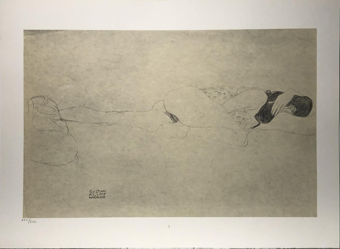 Gustav Klimt (After) - Untitled Study (XXXIII): Artist: Gustav Klimt (After) Title: Untitled Study (XXXIII) Year: 1980 Dimensions: 16in. by 12in. Edition: From the Rare Limited Edition of CCC Publisher: Mazzo