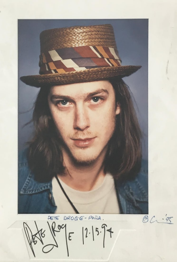 Pete Droge - Autographed Pete Droge Head Shot: Artist: Pete DrogeTitle: Autographed Pete Droge Head ShotYear: 1995Dimensions: 16 1/2in. by 10in.Edition: Unique One of a Kind ArtworkMedium: Hand Signed PhotographCondition: ExcellentSignature