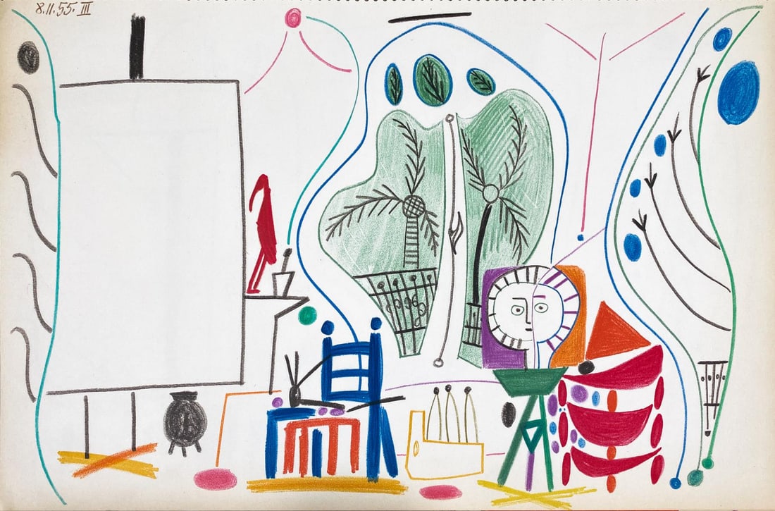 Pablo Picasso (After) - Untitled Sketchbook Page 34: Artist: Pablo Picasso (After)Title: Untitled Sketchbook Page 34Year: 1960Dimensions: 10in. by 16.5in.Edition: From the rare edition of 100Publisher: Cercle d'Art FranceSuite: Carnet de la