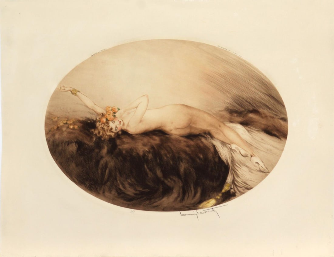 Louis Icart - Venus: Artist: Louis Icart Title: Venus Year: 1928 Dimensions: 17.2in. by 21.75in. Edition: From the rare limited edition Medium: Original etching with aquatint and ha