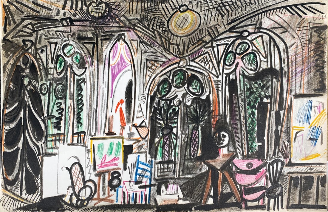 Pablo Picasso (After) - Untitled Sketchbook Page 2: Artist: Pablo Picasso (After) Title: Untitled Sketchbook Page 2 Year: 1960 Dimensions: 10in. by 16.5in. Edition: From the rare edition of 100 Publisher: Cercle