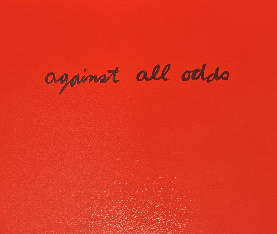 Keith Haring - Against All Odds (Text No Drawings): Artist: Keith Haring Title: Against All Odds (Text No Drawings) Year: 1989 Dimensions: 11in. by 9in. Edition: From the rare limited edition Publisher: Bebert </