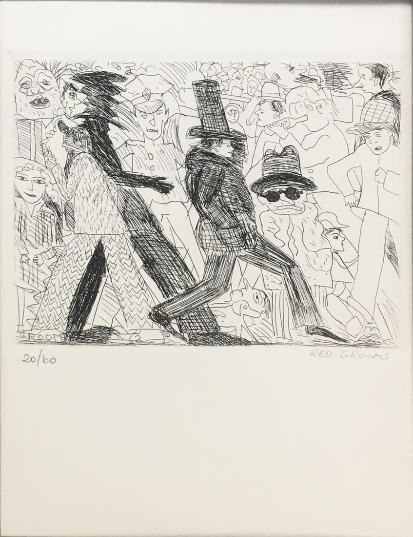 Red Grooms - Untitled XXII: Artist: Red Grooms Title: Untitled XXII Year: 1962 Dimensions: 10in. by 7.5in. Edition: Numbered from the rare limitted edition of 60 Publisher: Galleria Schwar
