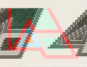 Frank Stella - Sanbornville: Artist: Frank Stella Title: Sanbornville Year: 1974 Dimensions: 17 1/4in X 22 1/4 Edition: From the rare limited edition of 100 Medium: Lithograph and screenpri