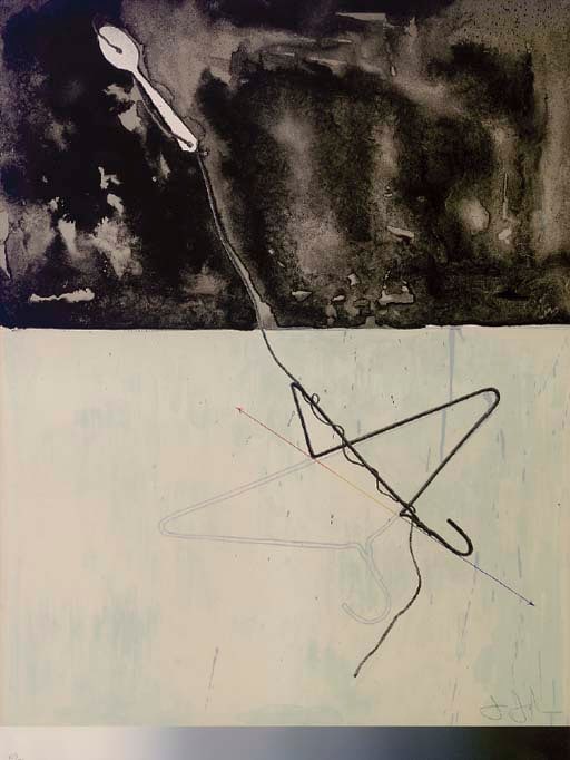 Jasper Johns - Coat Hanger and Spoon: Artist: Jasper Johns Title: Coat Hanger and Spoon 1971 Dimensions: 34 1/4 x 25 1/2 in. Edition: From the rare limited edition of 76 Publisher: Gemini G.E.L., Los Angeles</