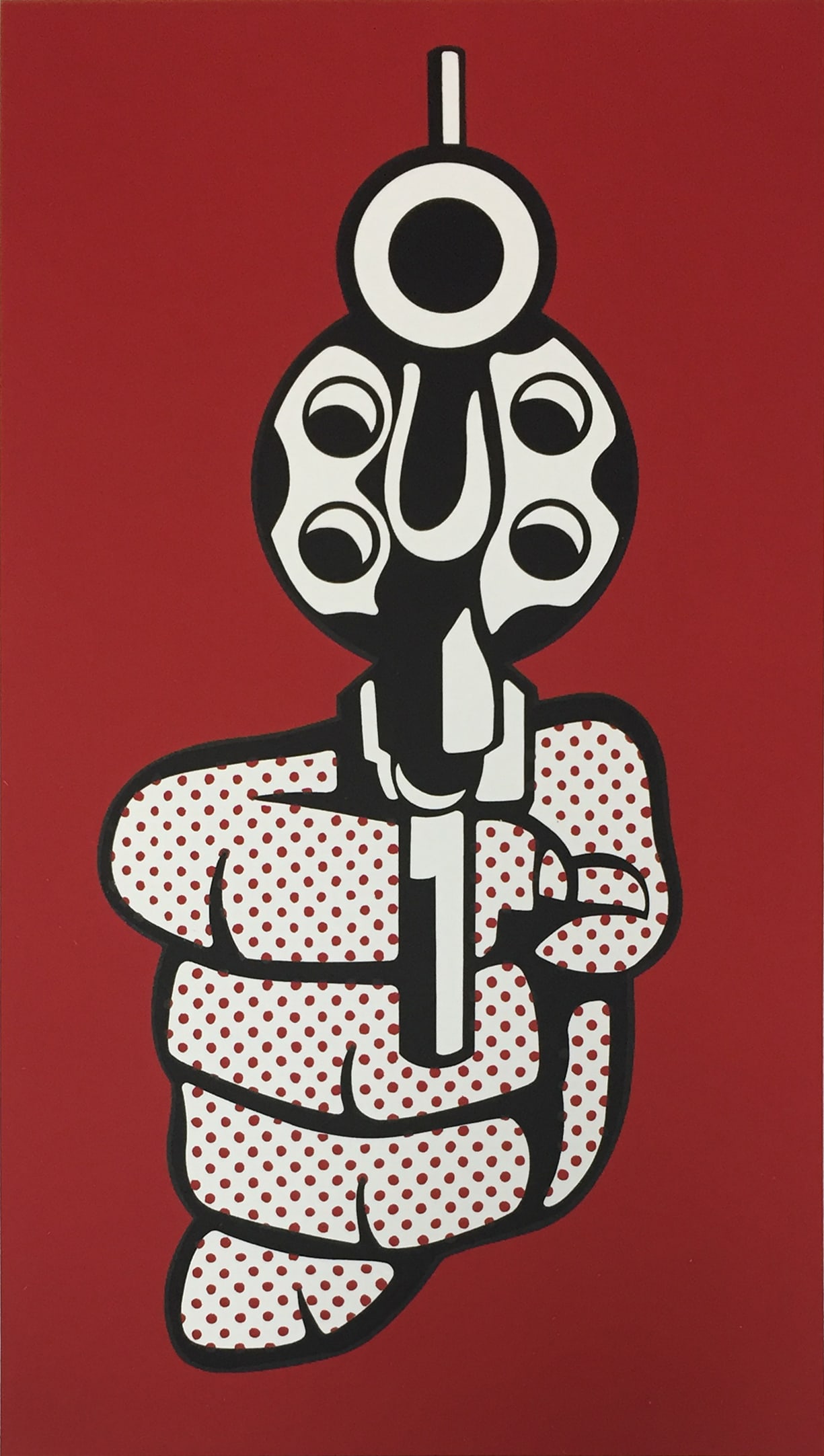 Roy Lichtenstein - Pistol; (Corlett, 237): Artist: Roy Lichtenstein Title: Pistol; (Corlett, 237) Year: 1968 Dimensions: 15 x 15 1/2 in. Edition: From the Rare Limited Edition Publisher: Multiples Inc.</