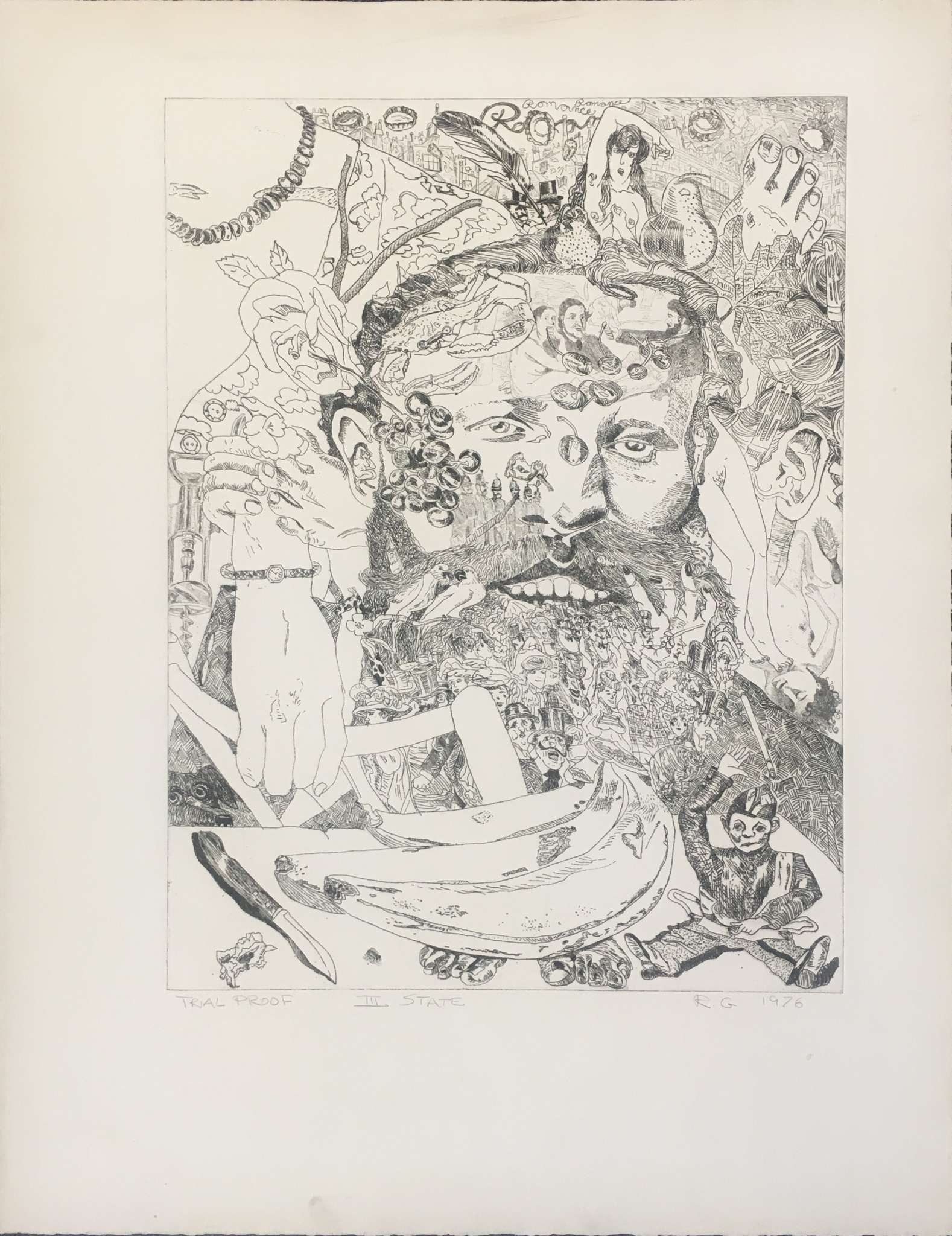 Red Grooms - Manet / Romance (III State): Artist: Red GroomsTitle: Manet / Romance (III State)Year: 1976Dimensions: 33 3/4 x 25 7/8 in.Edition: From the Rare Limited Trial Proof EditionPublisher: Brooke AlexanderMedium: Original Etching on