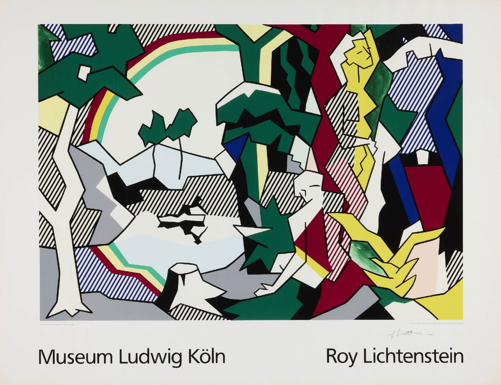 Roy Lichtenstein - Landscape with Figures and Rainbow (Poster for the Museum Ludwig Kln): Artist: Roy Lichtenstein Title: Landscape with Figures and Rainbow (Poster for the Museum Ludwig K?ln) Year: 1989 Dimensions: 39 x 50 3/4 in. Edition: from the limited edition