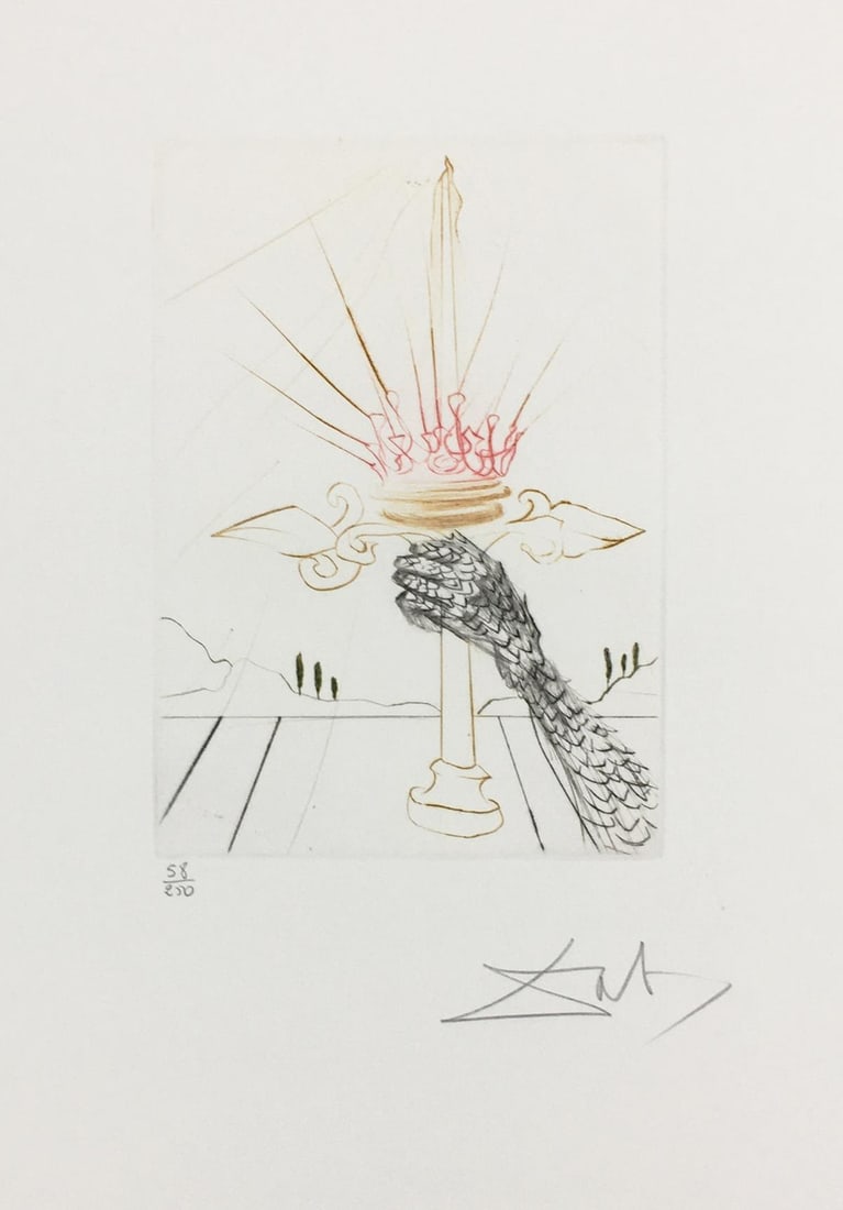 Salvador Dali - King John: Artist: Salvador DaliTitle: King JohnYear: 1971Dimensions: 17 5/8in. by 12 1/2in.Edition: Numbered from the Rare Limited Edition of 250Publisher: Transworld ArtSuite: Shakespeare IIMedium: Etching in