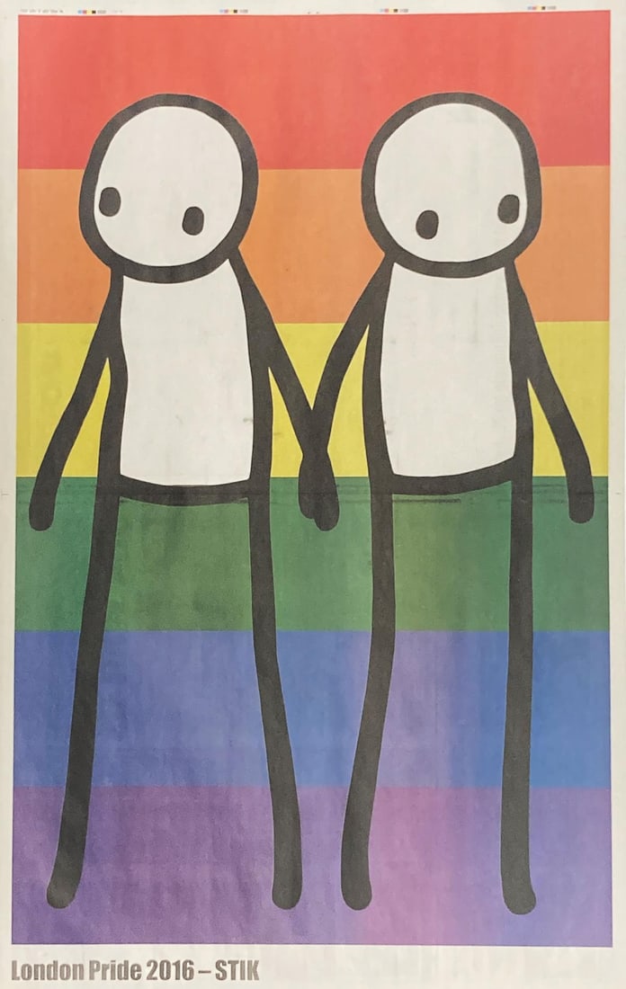 STIK - London Pride 2016: Artist: STIKTitle: London Pride 2016Year: 2016Dimensions: 22.5in. by 14in.Edition: From the Rare Limited EditionMedium: Offset Press in ColorsCondition: ExcellentComes with Letter of authenticity and