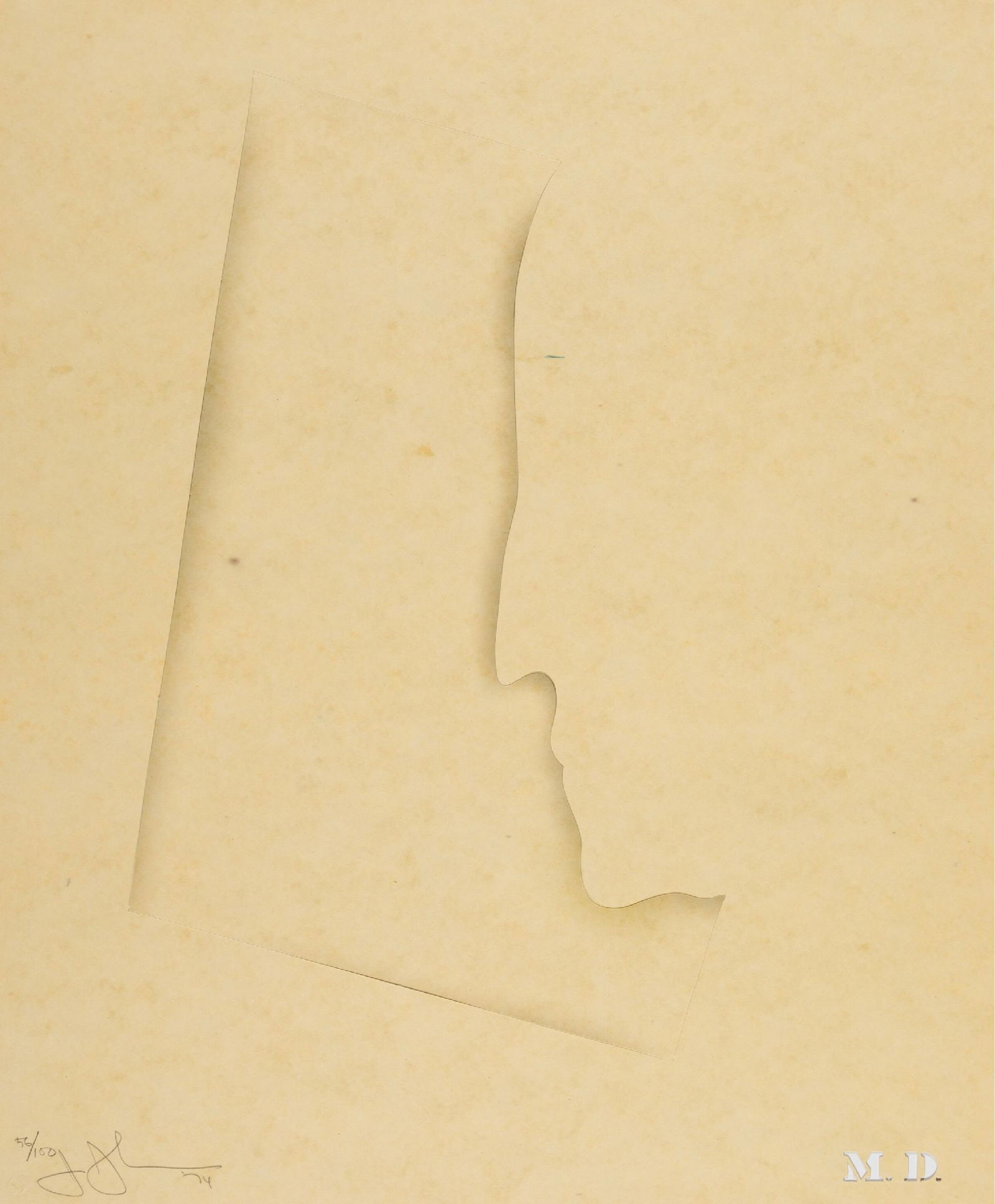 Jasper Johns - M. D.: Artist: Jasper Johns Title: M. D. Year: 1974 Dimensions: 22 x 18 in. Edition: 56 from the limited edition of 100 Publisher: Castelli Graphics and Multiples, Inc